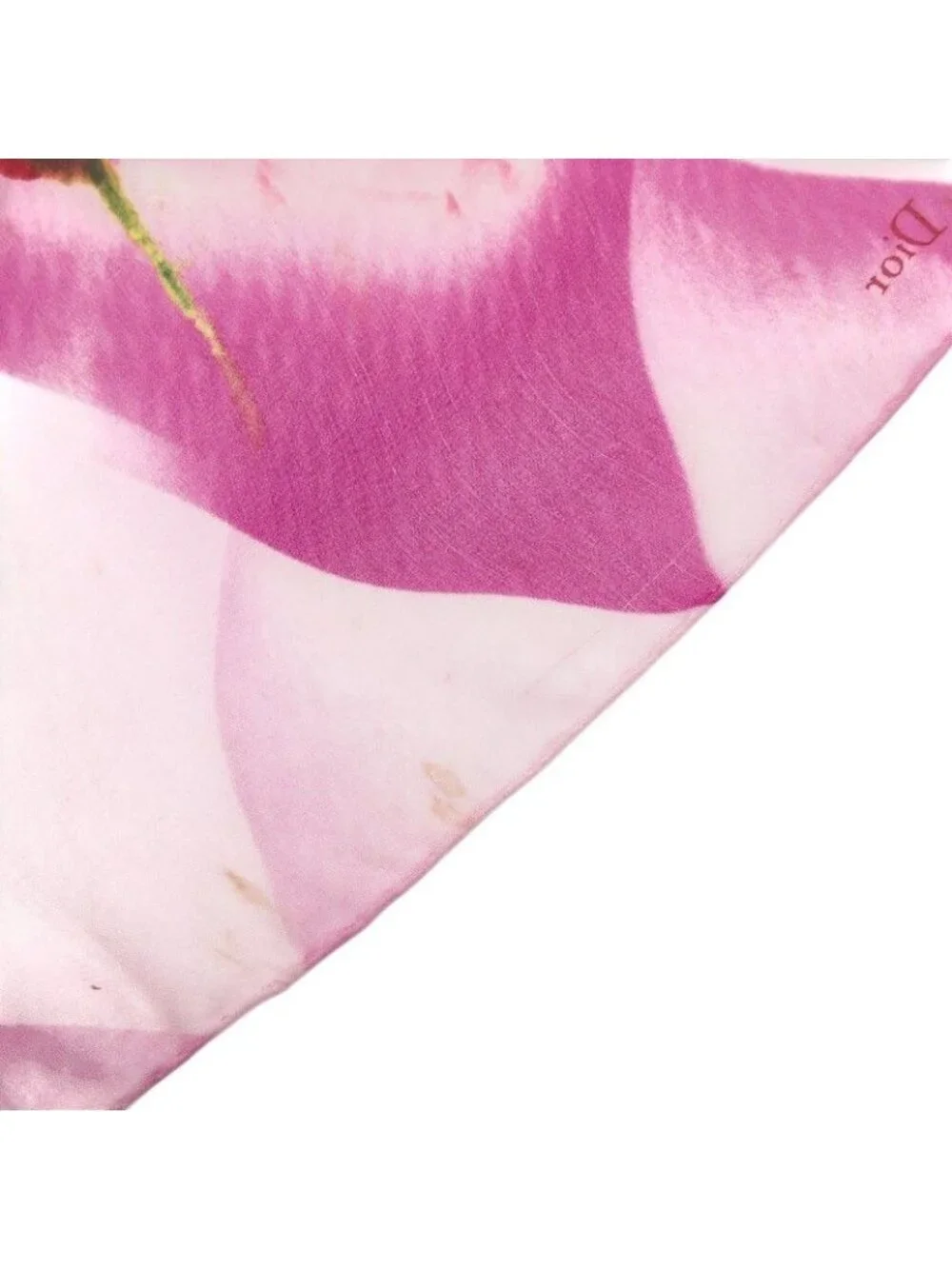 Dior Flower Floral Pattern Purple Multicolor Silk